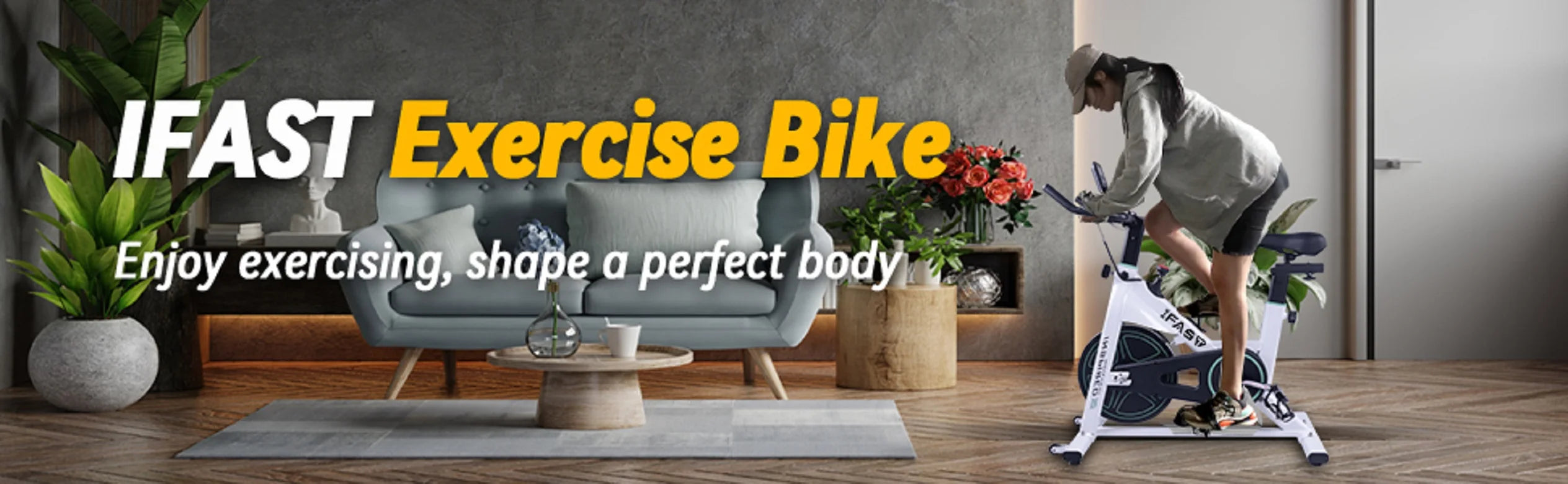 Spin Bike with LCD Monitor & Cushioned Seat