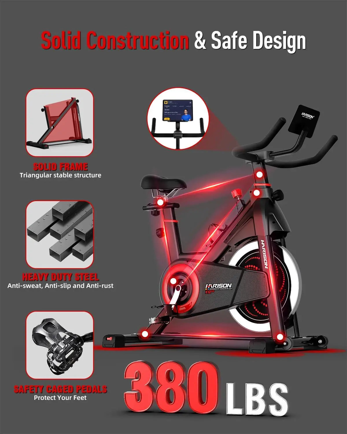Spin Bike Bluetooth & 350LB Capacity