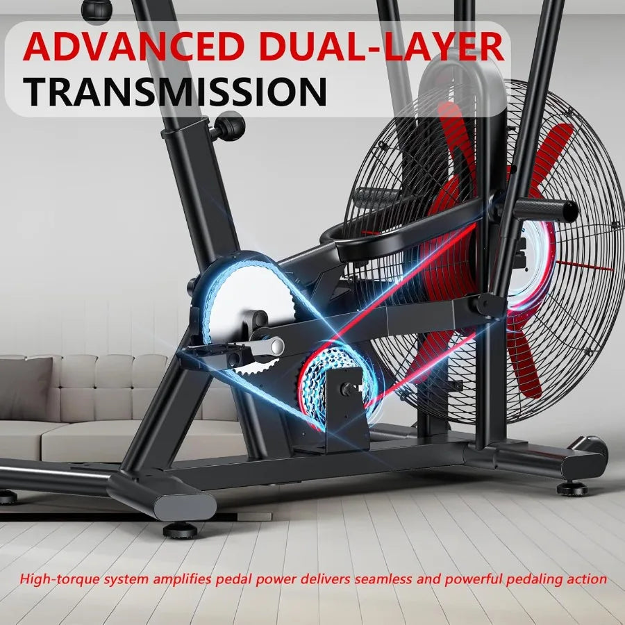 Air Resistance Exercise Bike with Dual Handles