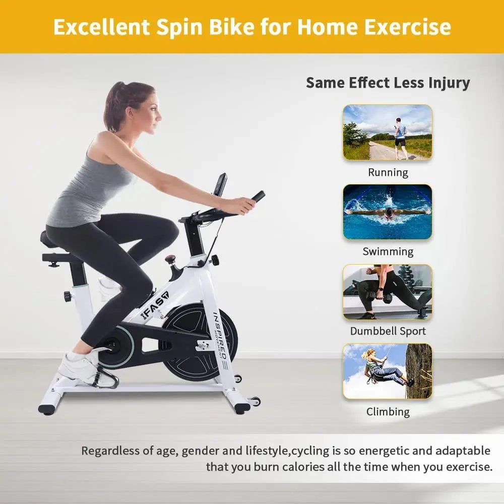 Spin Bike with LCD Monitor & Cushioned Seat