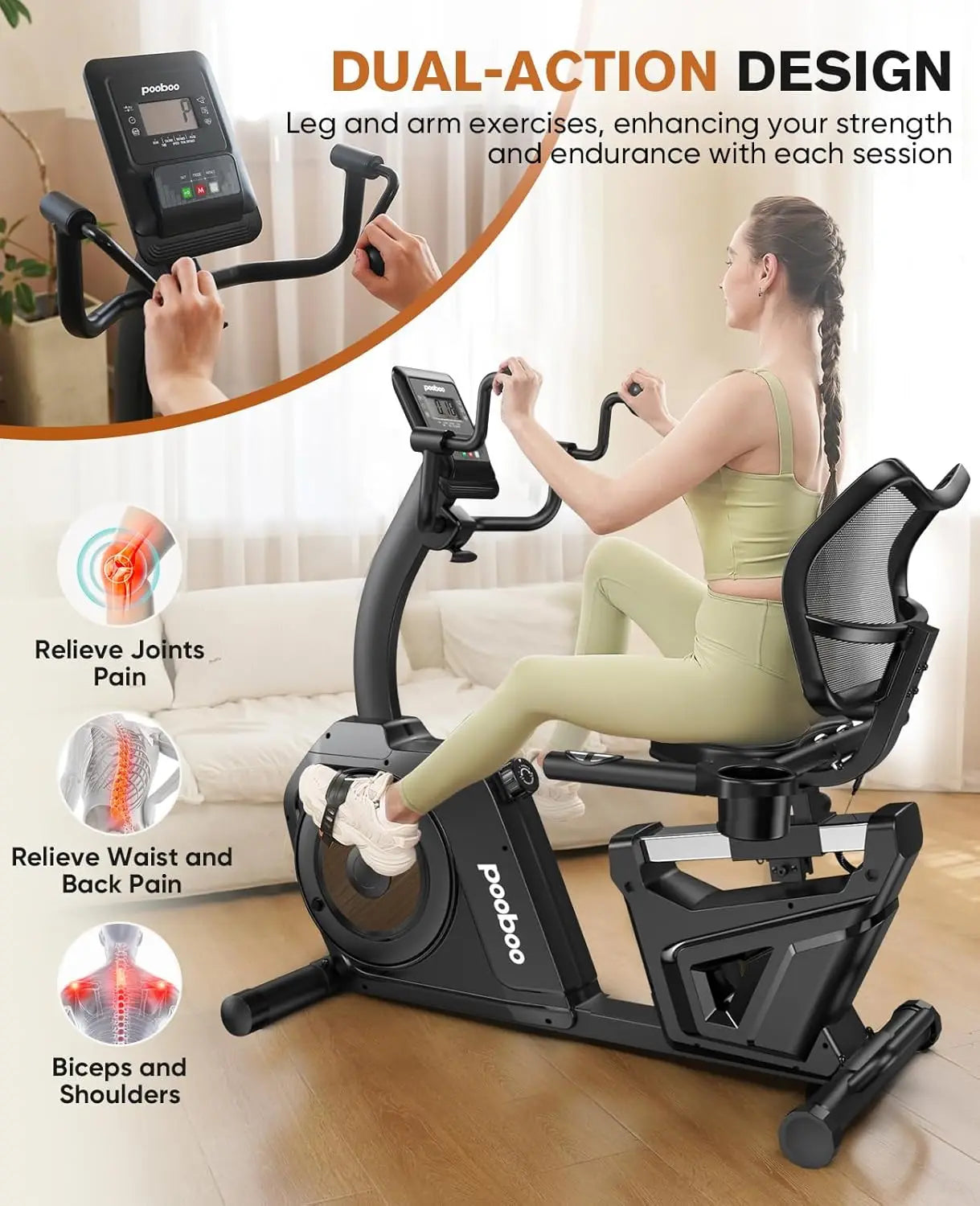 Recumbent Bike with Arm Exerciser