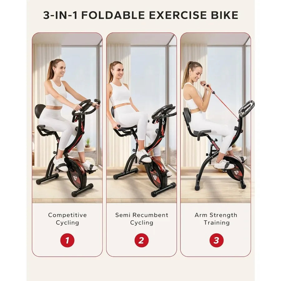 Foldable 3-in-1 Magnetic Exercise Bike