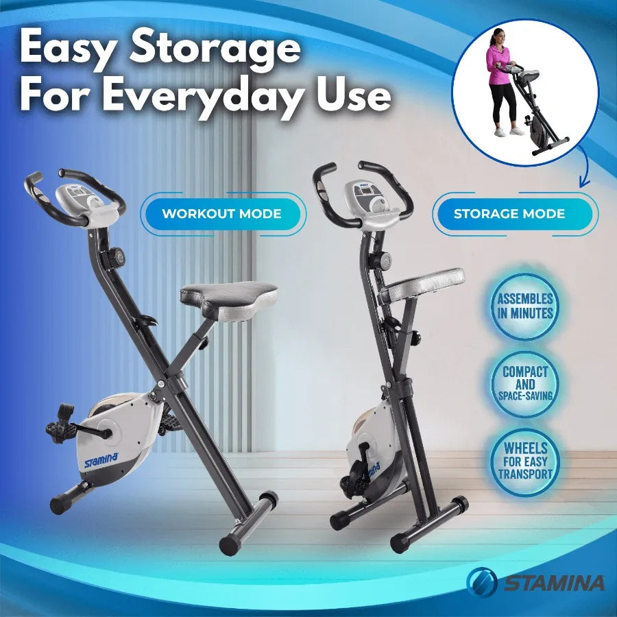 Cardio Folding Bike with Heart Rate Sensors