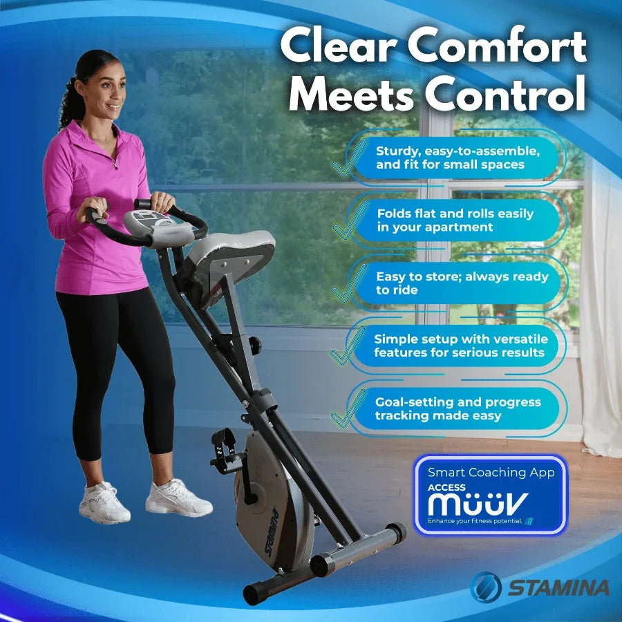Cardio Folding Bike with Heart Rate Sensors
