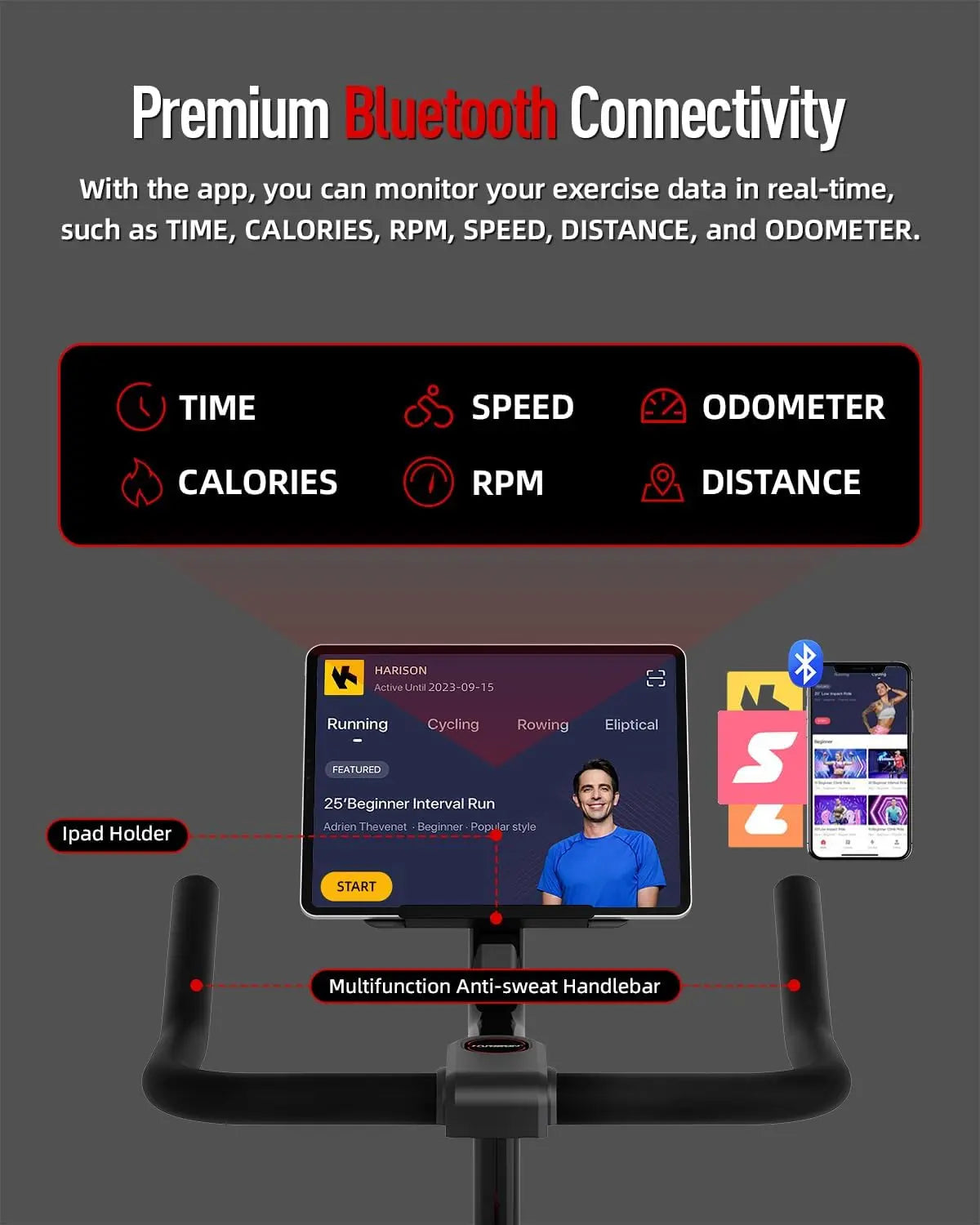 Spin Bike Bluetooth & 350LB Capacity