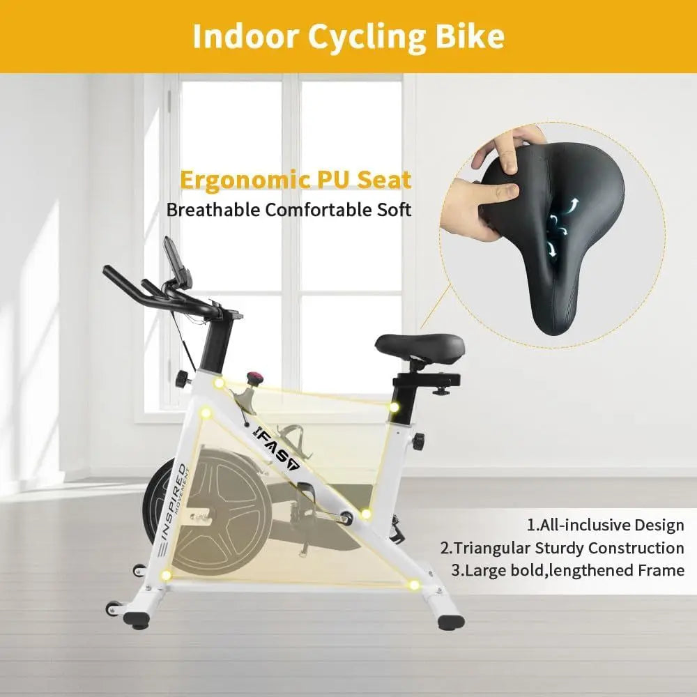 Spin Bike with LCD Monitor & Cushioned Seat