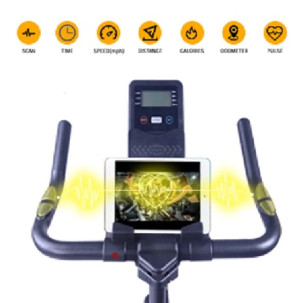 Spin Bike with LCD Monitor & Cushioned Seat