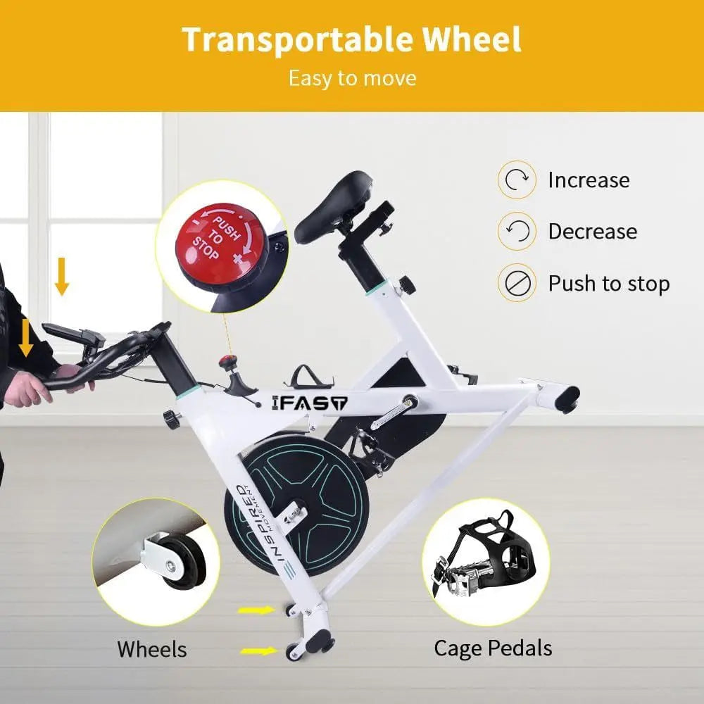 Spin Bike with LCD Monitor & Cushioned Seat