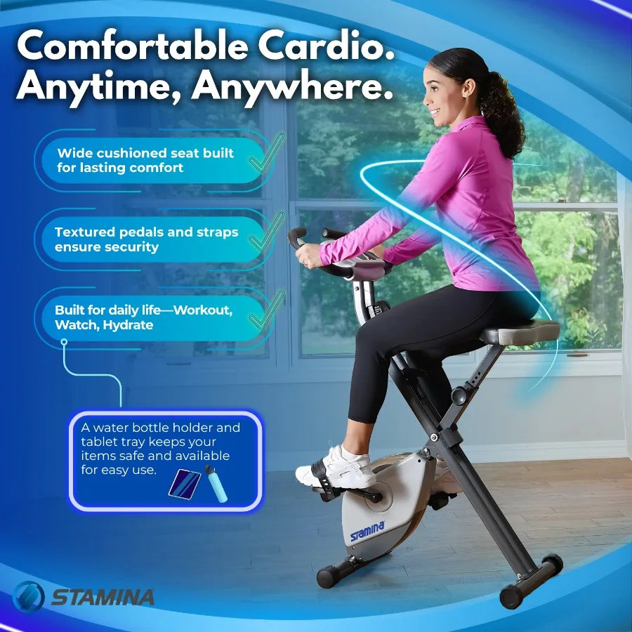 Cardio Folding Bike with Heart Rate Sensors