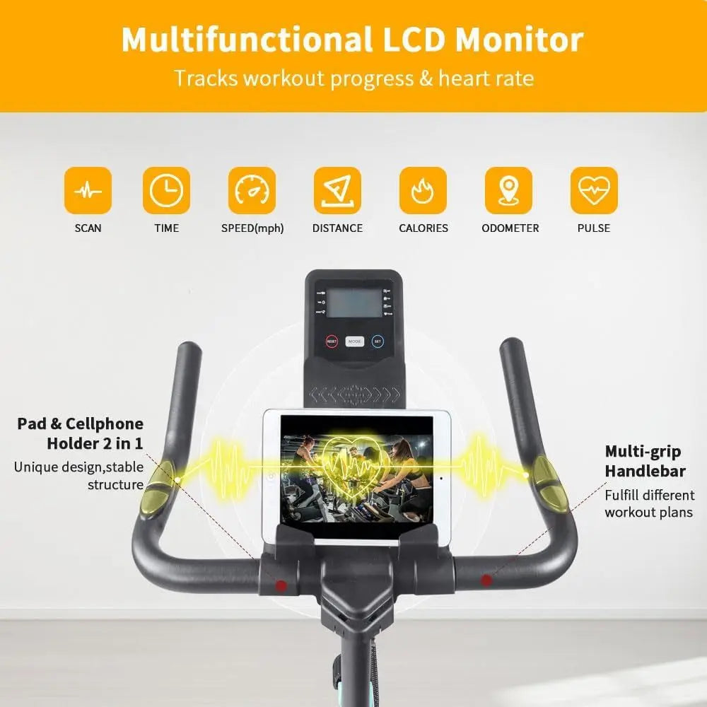 Spin Bike with LCD Monitor & Cushioned Seat